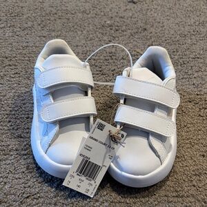 Adidas Kids White Velcro Sneakers